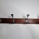 Wall-mounted coat rack in wood and metal, 4 hooks, industrial style, 100 cm