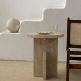 La Greca Side Table - Natural Travertine