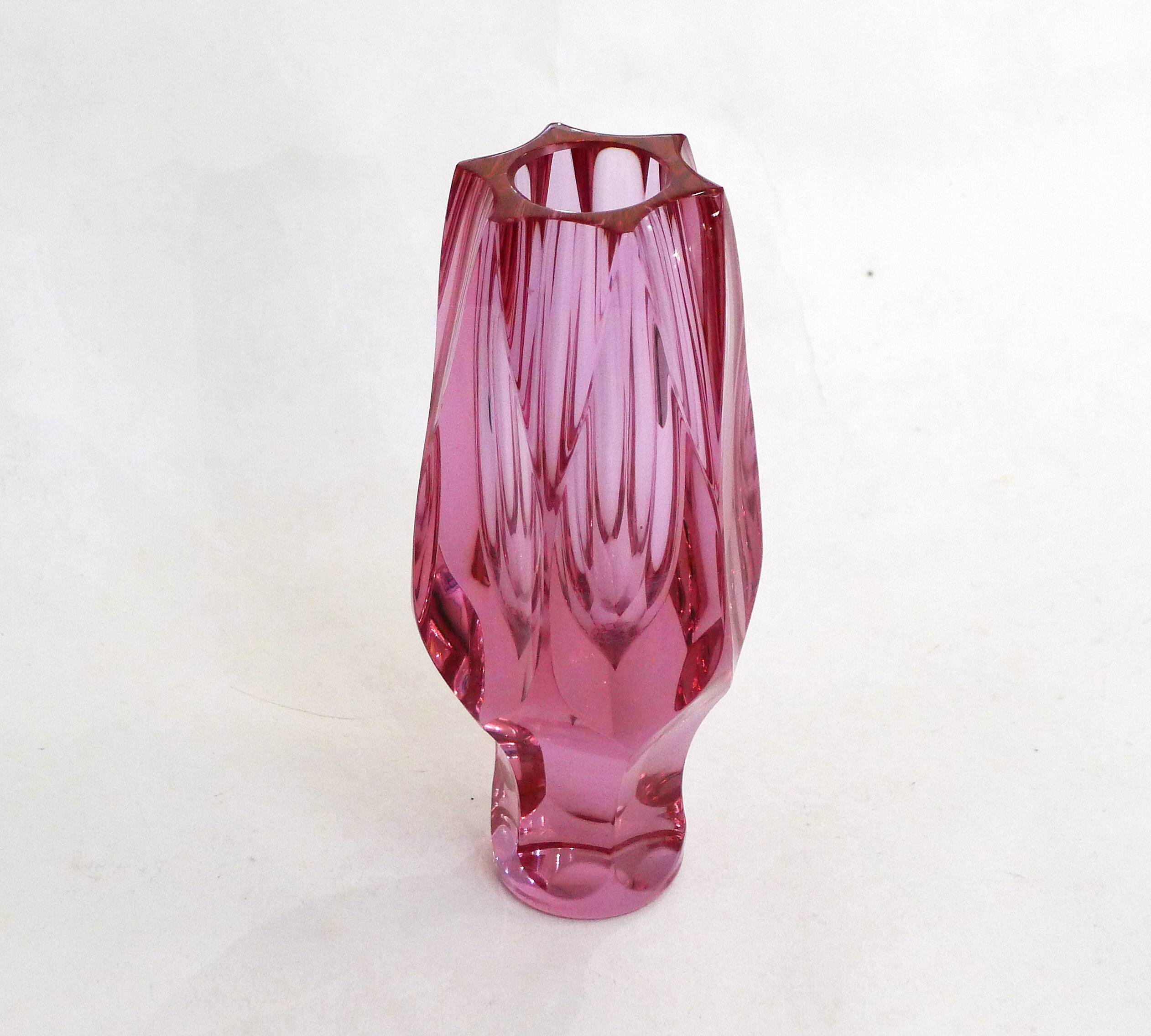 Small vintage faceted vase