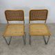 Lot of 2 identical caned chairs Cesca B32 design Marcel Breuer 1970 Made in Italy vintage