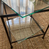 Table basse en verre et fer forgé design