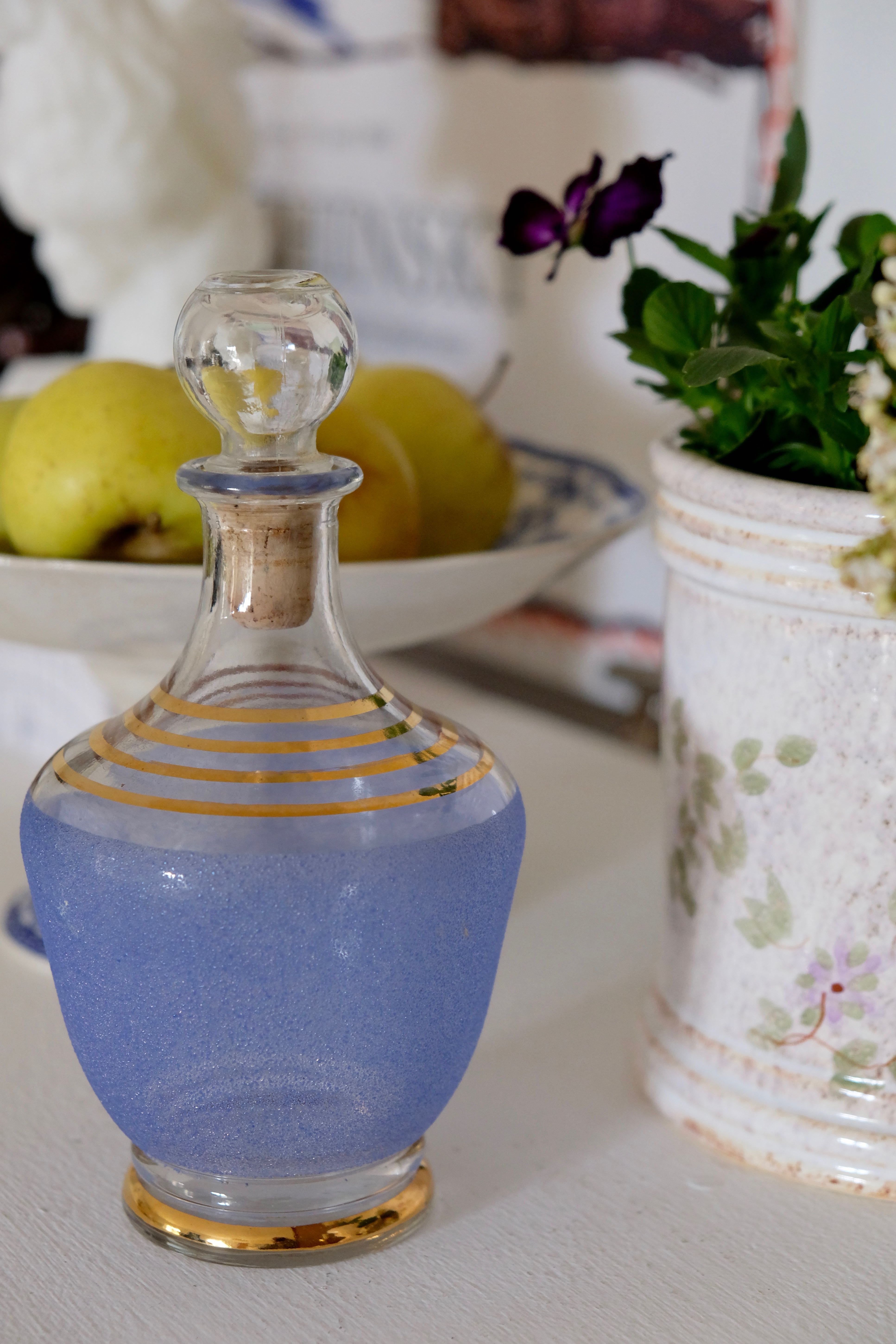 50s blue granite decanter