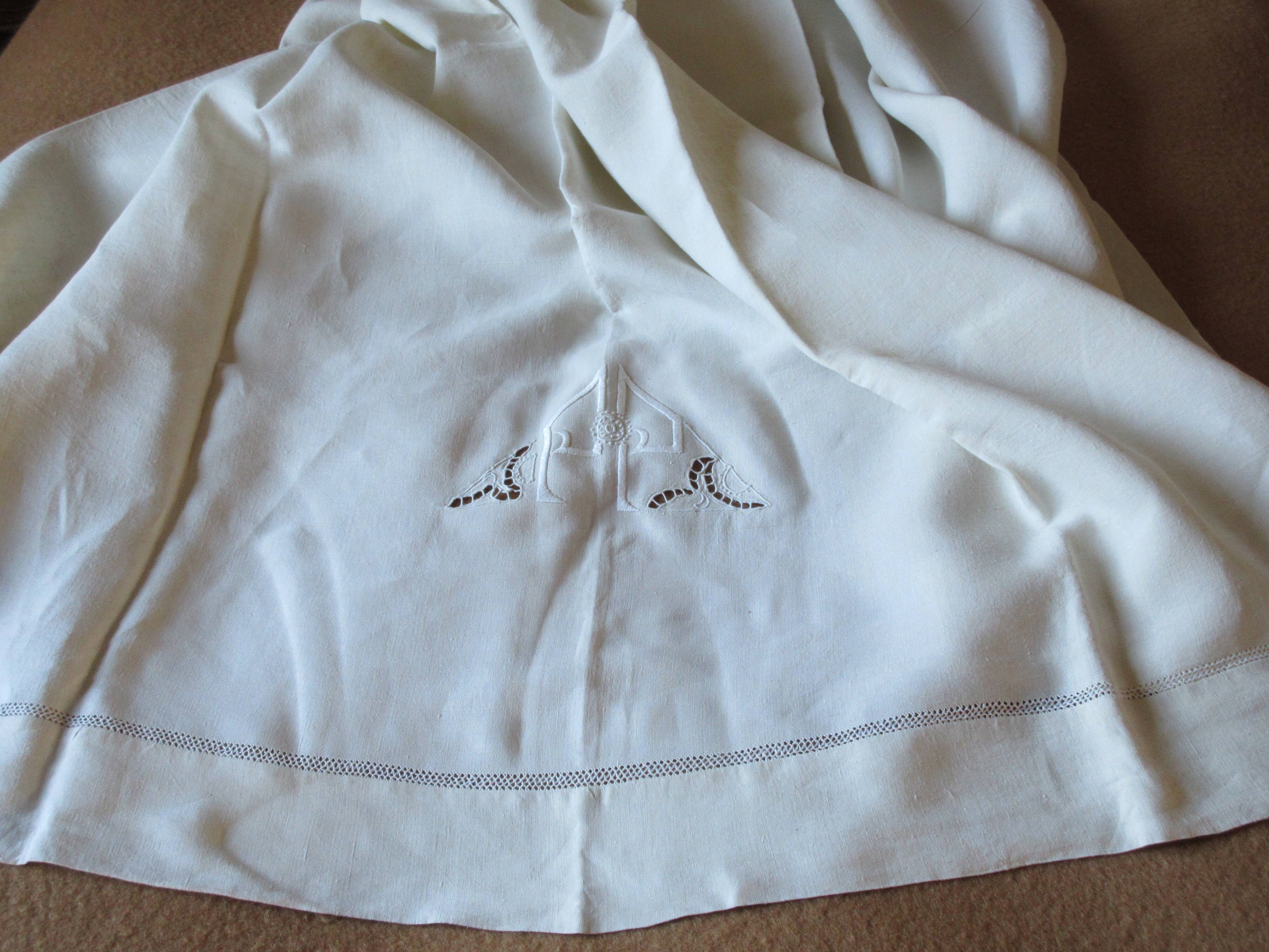 Drap lin monogramme PP art déco