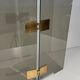 Three-Panel Folding Fire Screen in Smoked Glass with Polished Brass Hinges,