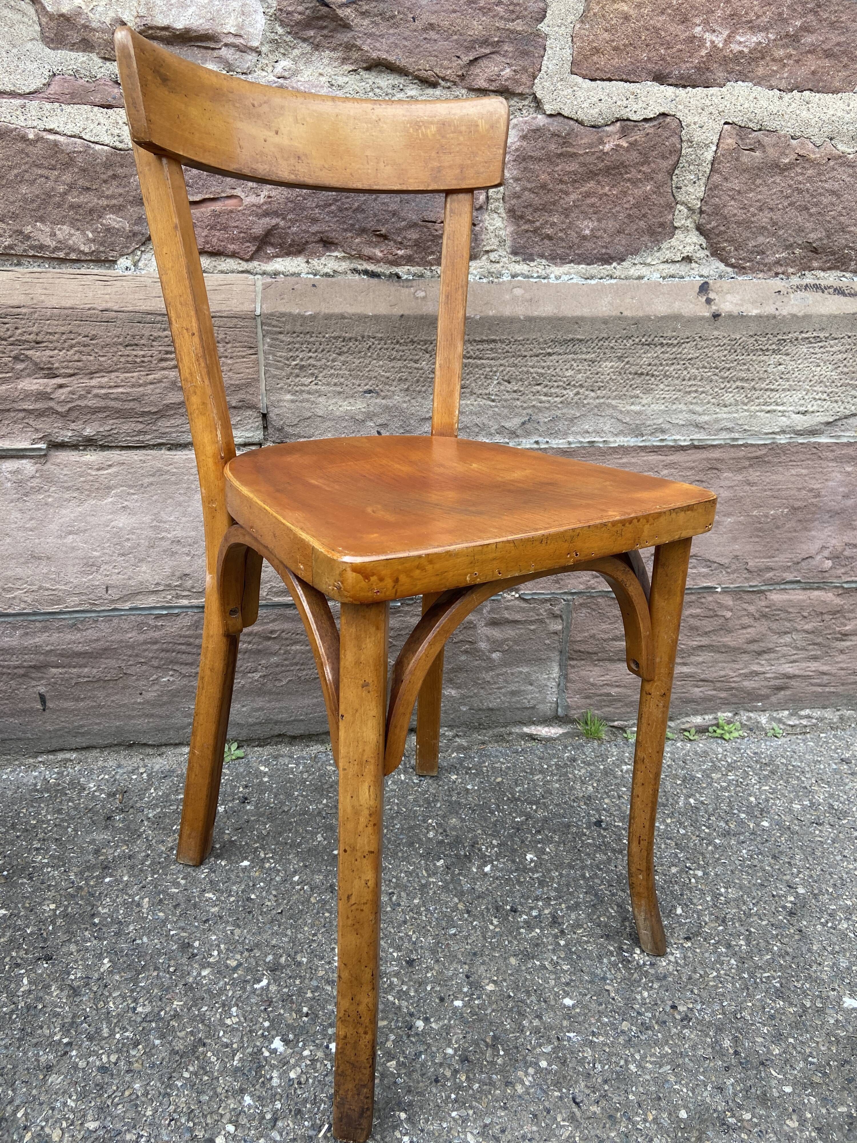 Set of 6 chairs bistrot café baumann bentwood from the 1950s
