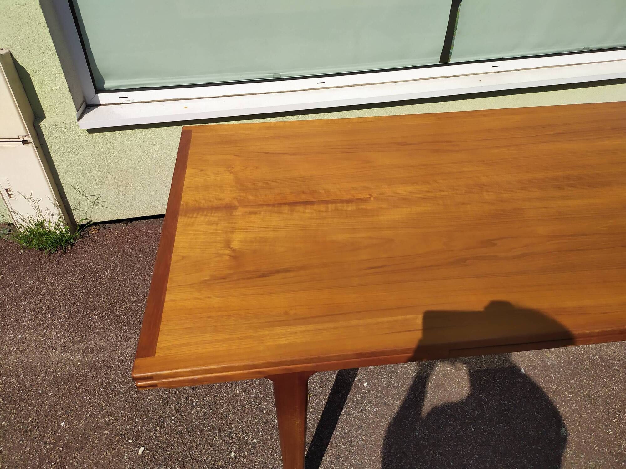 Scandinavian teak dining table with extension 6 to 10 people Henning Kjaernulf