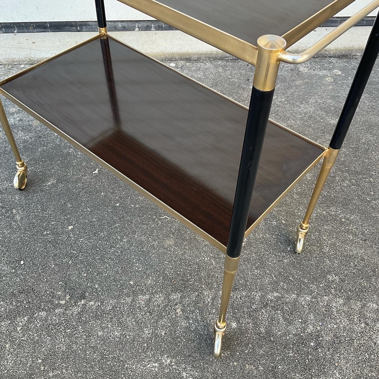 Golden vintage rolling table