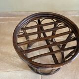 Pouf en rotin vintage