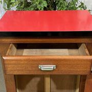 Bistro sideboard with 1 mahogany door and Formica top from the 1950s.