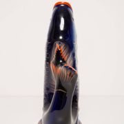 Glass and Porcelain Carafe or Vase with Blue Fish, Europe, 1960