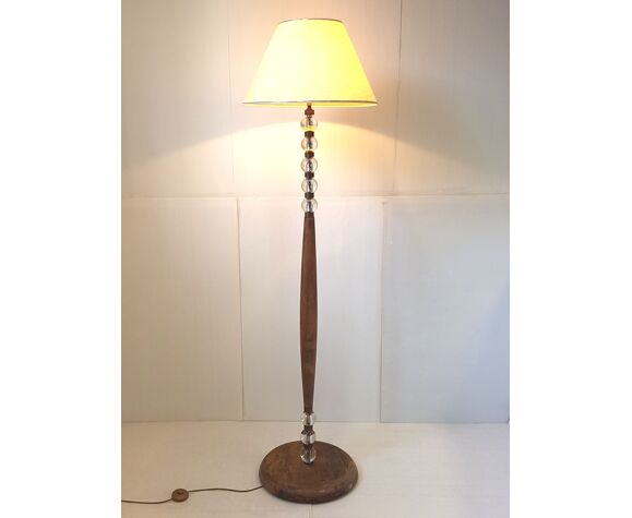 Art Deco Floor Lamp In Oak And Glass Selency Art Deco Floor Lamp In Oak And Glass, Deco Floor Lamp Table