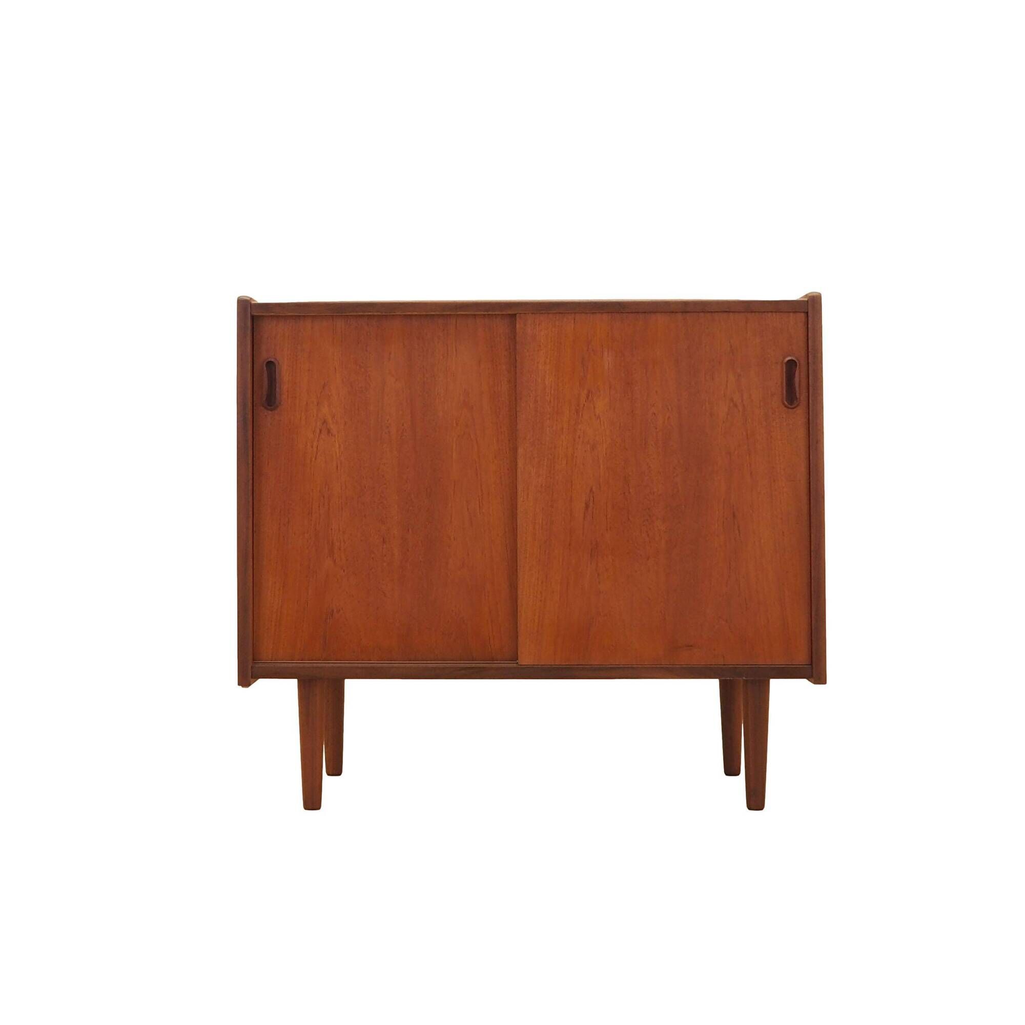 Danish Teak Cabinet with Sliding Doors, 1970s