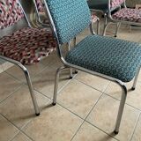 Set of 5 chrome chairs from the 1970s.