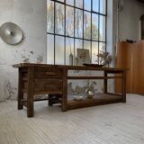 XL central island workbench oak