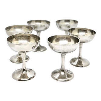 6 silver-plated sorbet goblets, IMF Germany 1960s