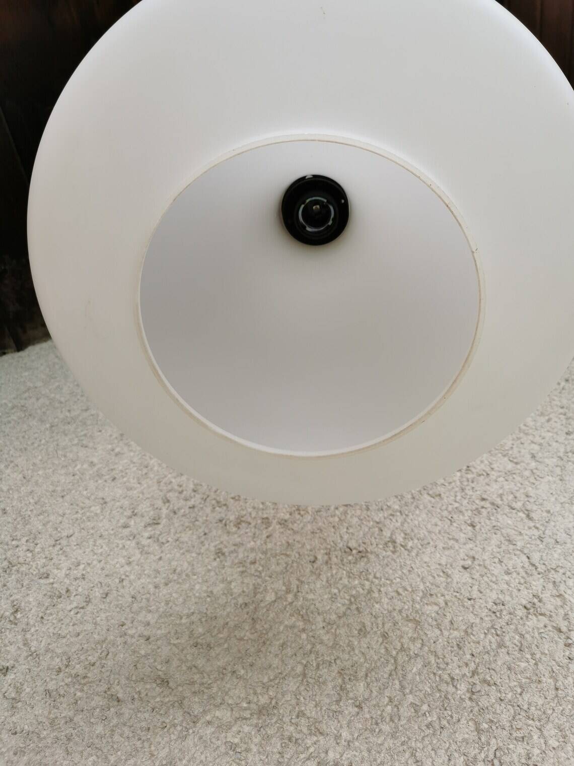 Vintage White Glass Pendant Lamp Ceiling Light Meblo Style Yugoslavia made