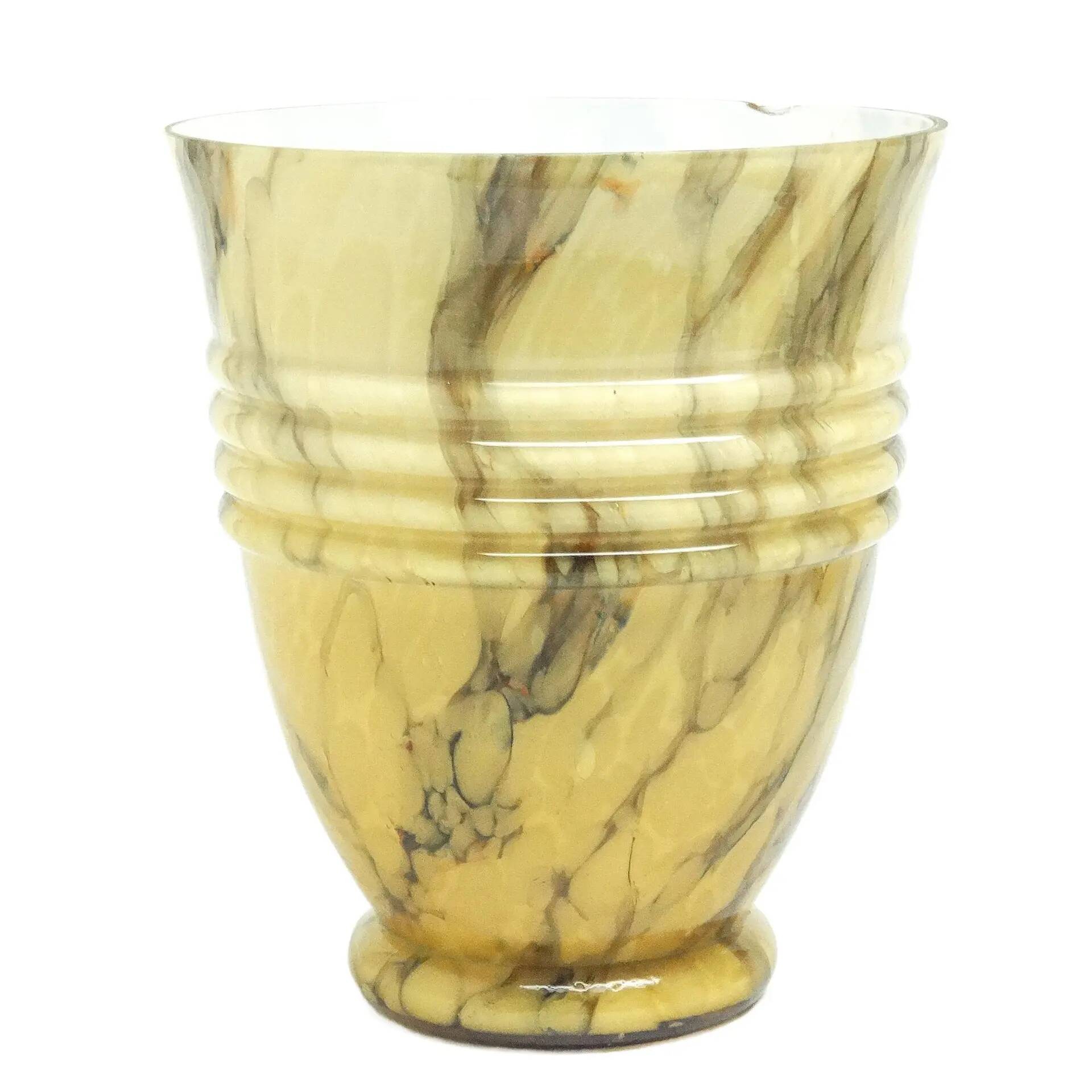 Art Deco vase, marbled glass, Czechoslovakia, 1930s