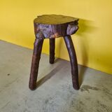 Hand made french tree trunk stool/side table, from the mid 20th century.