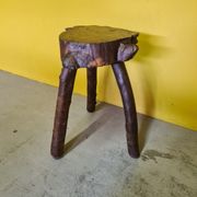 Hand made french tree trunk stool/side table, from the mid 20th century.