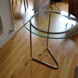 Side table or end table vintage metal and glass