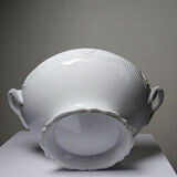 White fine porcelain soup tureen/vegetable dish from Limoges attributed to Barnardaud, vintage.