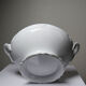 White fine porcelain soup tureen/vegetable dish from Limoges attributed to Barnardaud, vintage.