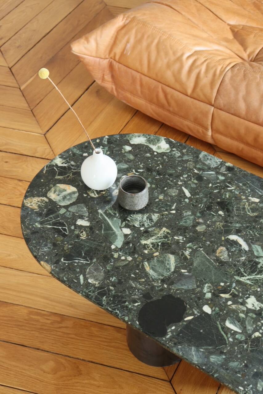 Green marble coffee table