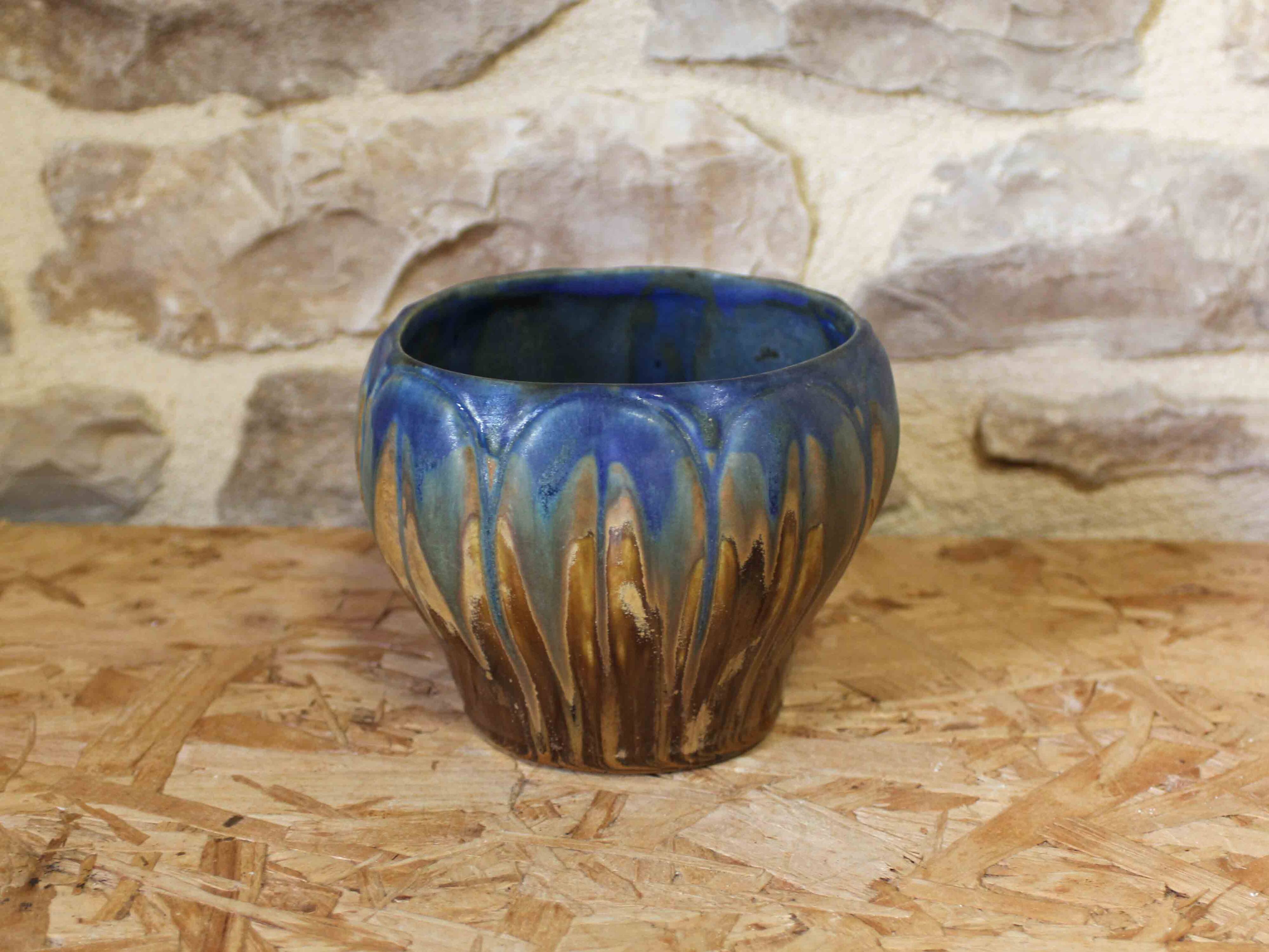 Glazed stoneware cache pot Métenier