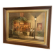 Oil Painting Panel Scene Parisian Street Paris Antique Romantic