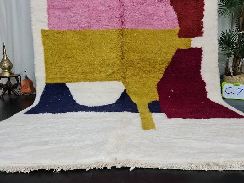 Tapis en laine pure fait main traditionnelle taille 150 x 250 cm