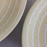 Lot de 5 anciennes assiettes plates Longchamp jaune soleil