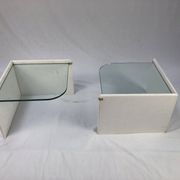 Ensemble de tables d'appoint italiennes, marbre et verre