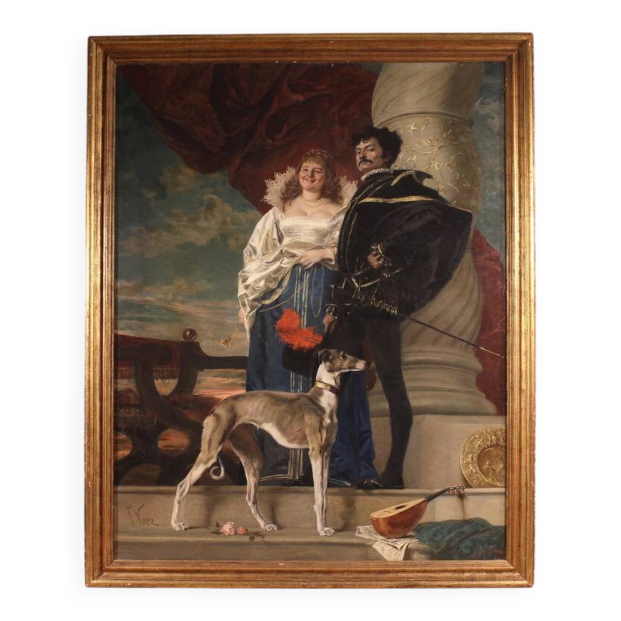 Great 19th-century portrait signed by Francesco Vinea