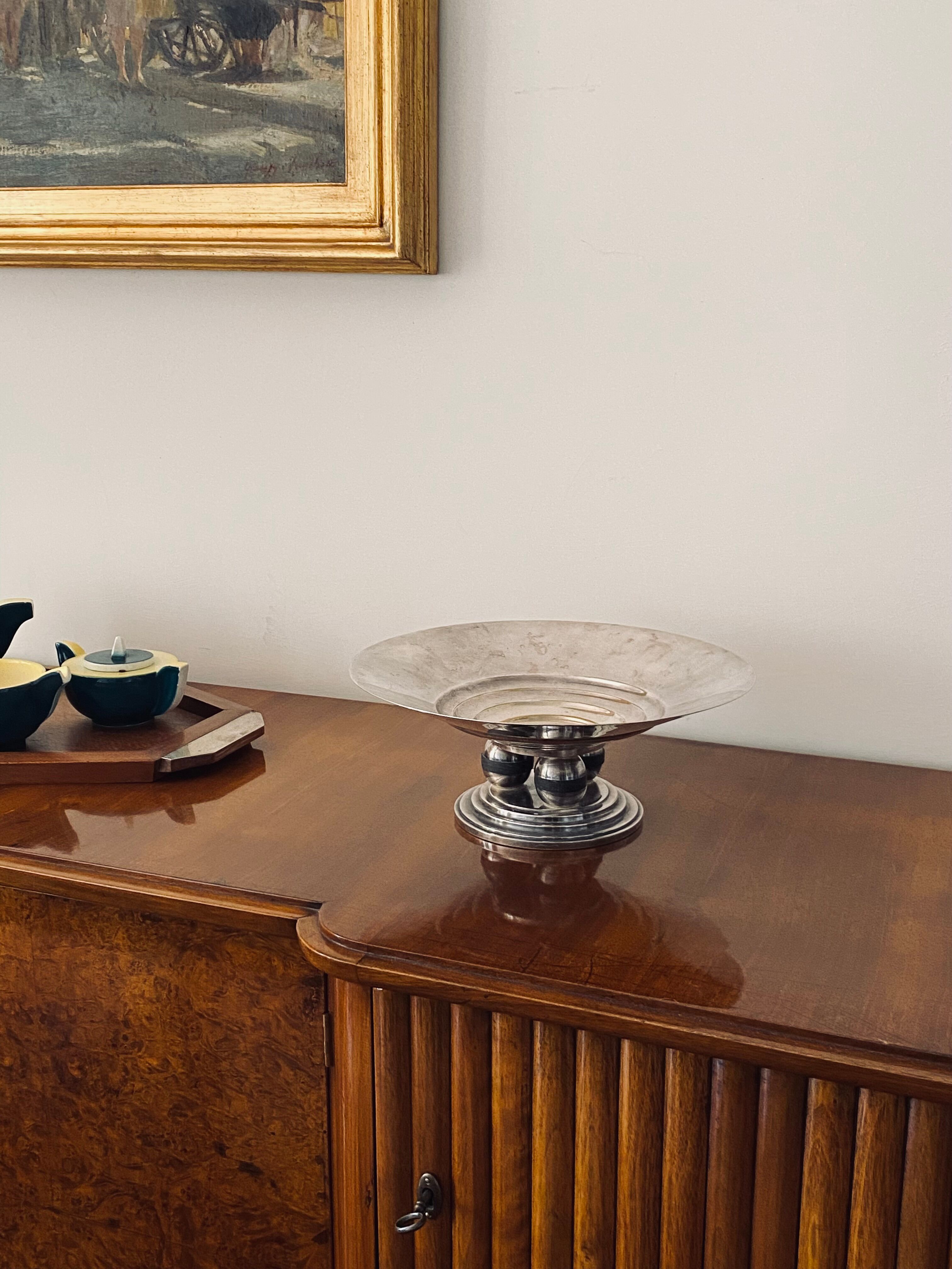 Art Deco silver-plated centerpiece, France 1930s