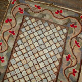 Old American Carpet Hooked handmade 88cm x 210cm 1880s, 1B509