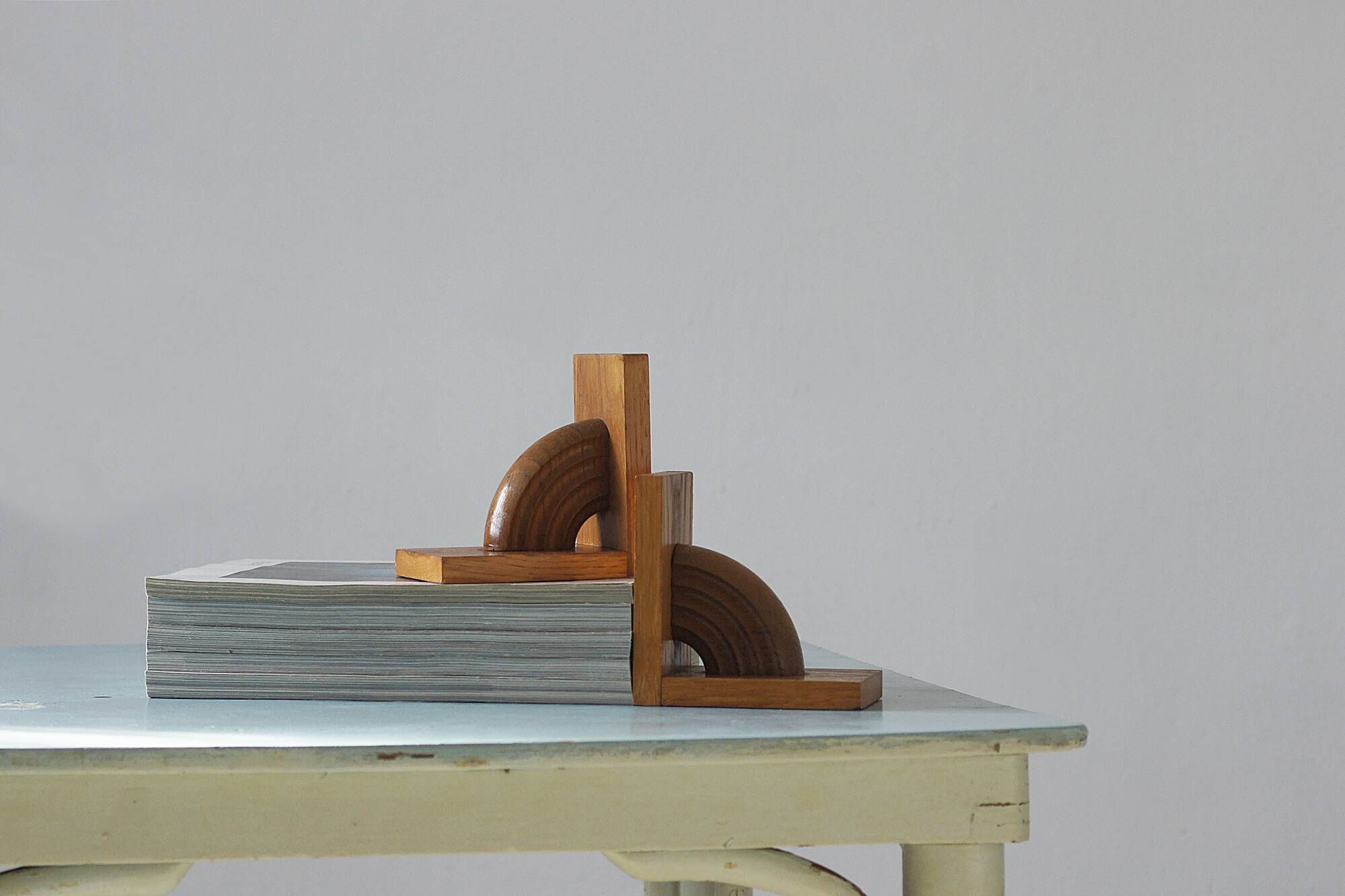 Mid-Century Wooden Bookends, 1950s, Set of 2