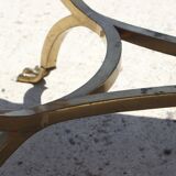 Bronze swan low table and pearl green marble 1950s