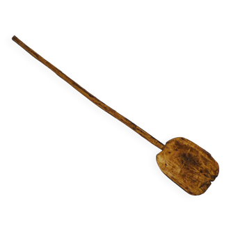 Old large wooden baker's shovel, oven shovel. French folk art