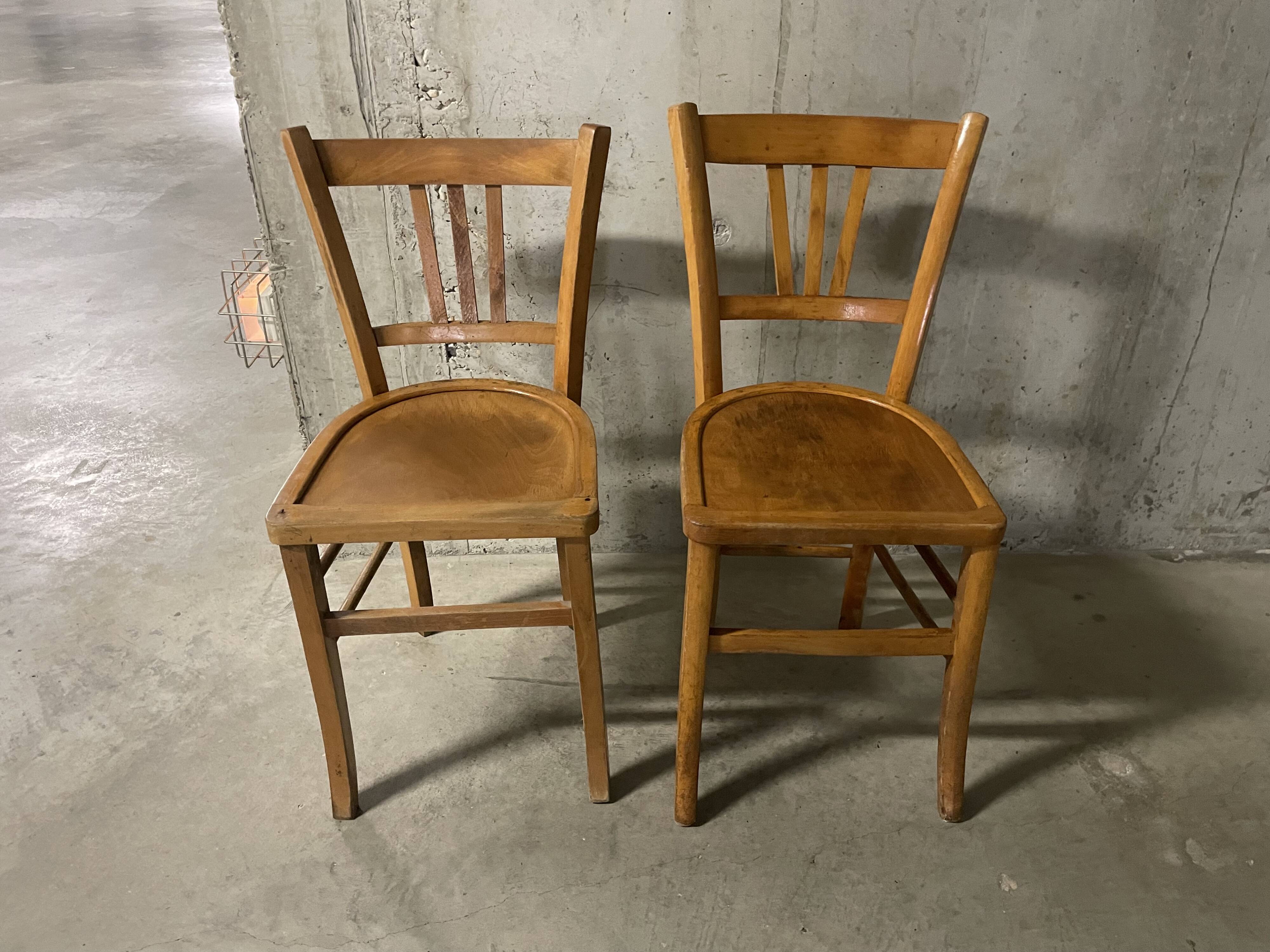 Pair of 1950s bistro chairs