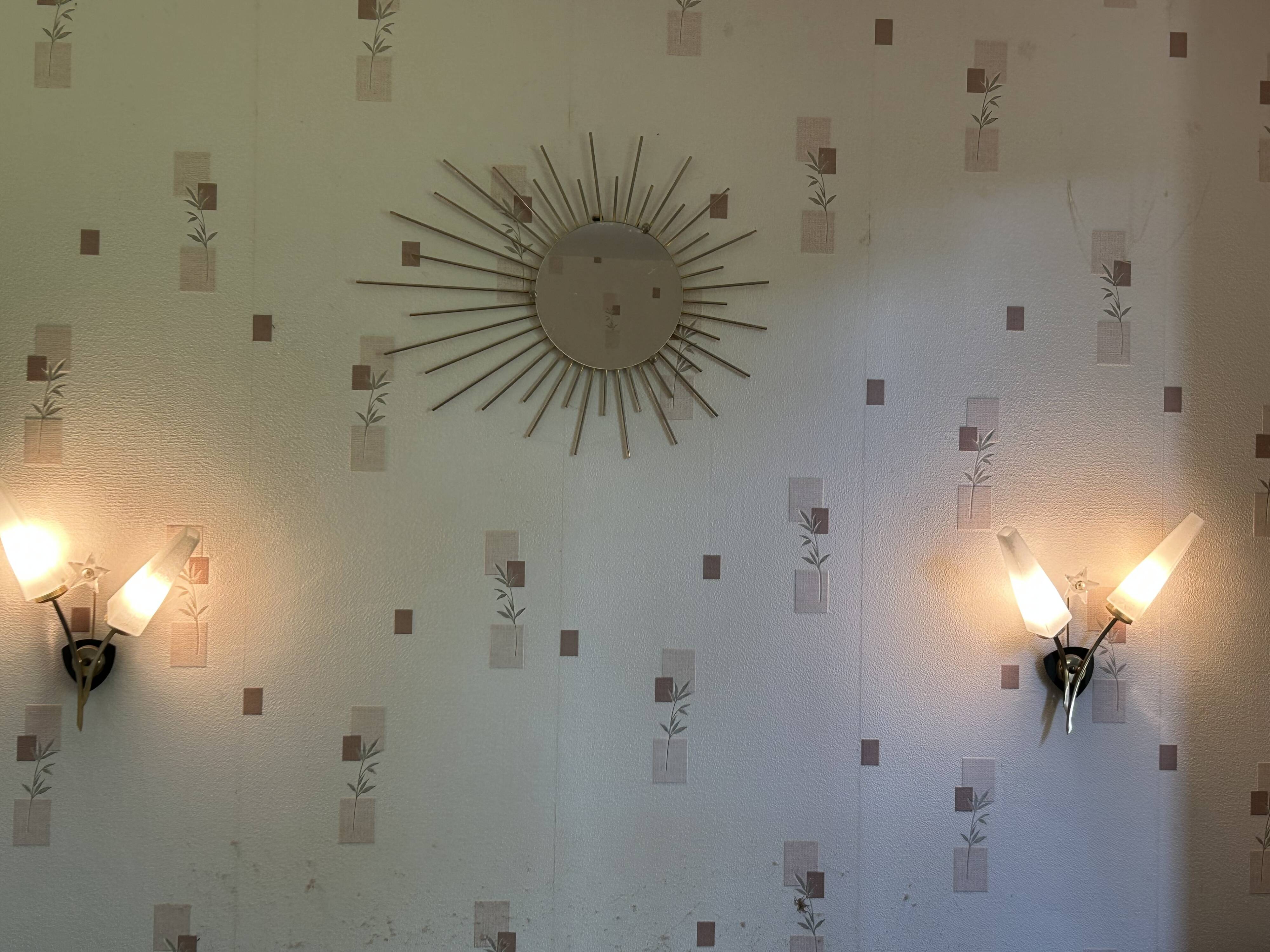 Large Pair of Vintage 70s Wall Lights