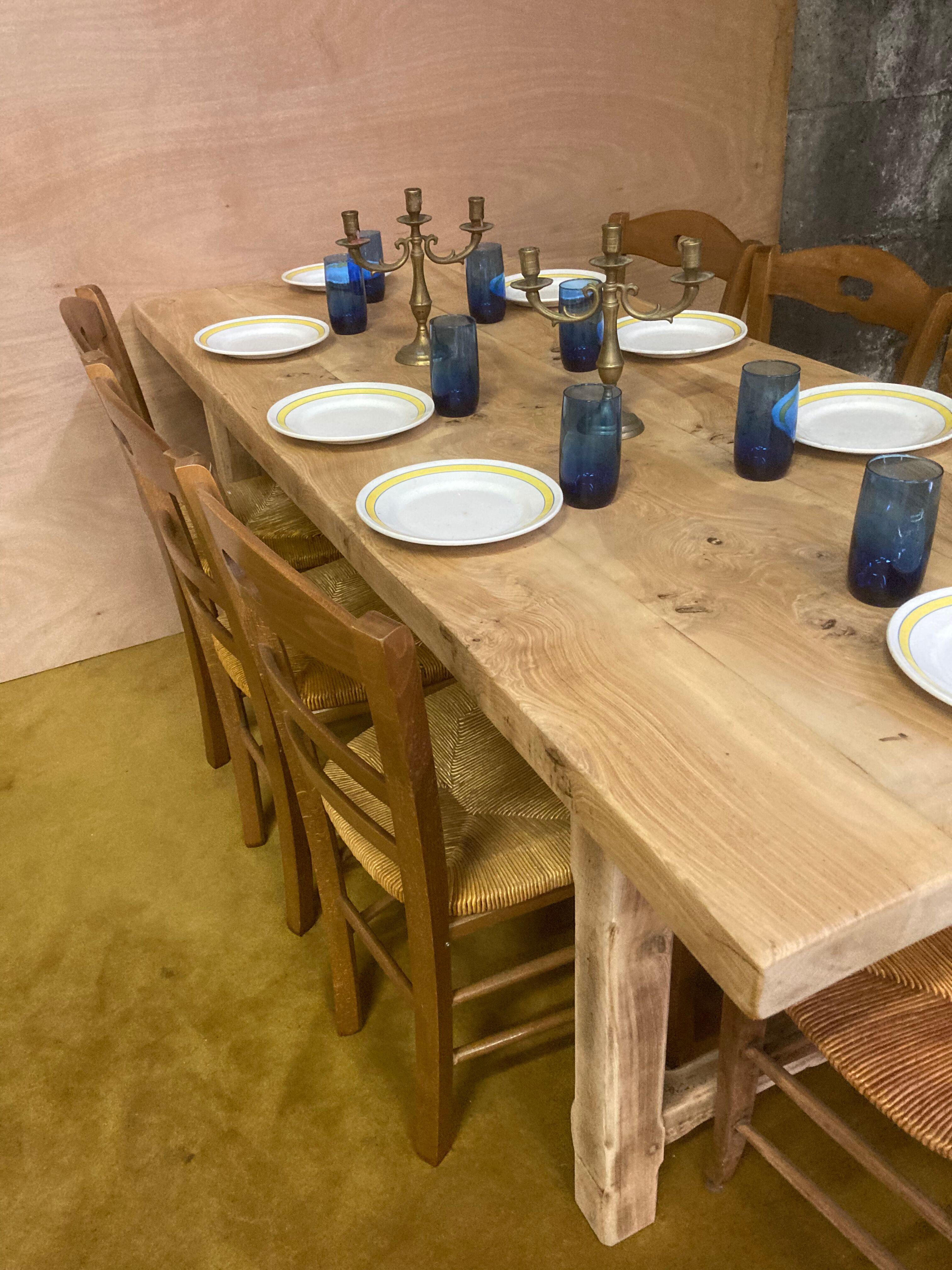 Farmhouse table bois brut