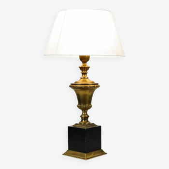 Lampe de table Lampe Laiton Hollywood Regency Massive Seventies 41cm