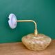Vintage angled wall lamp with yellow clichy glass shade