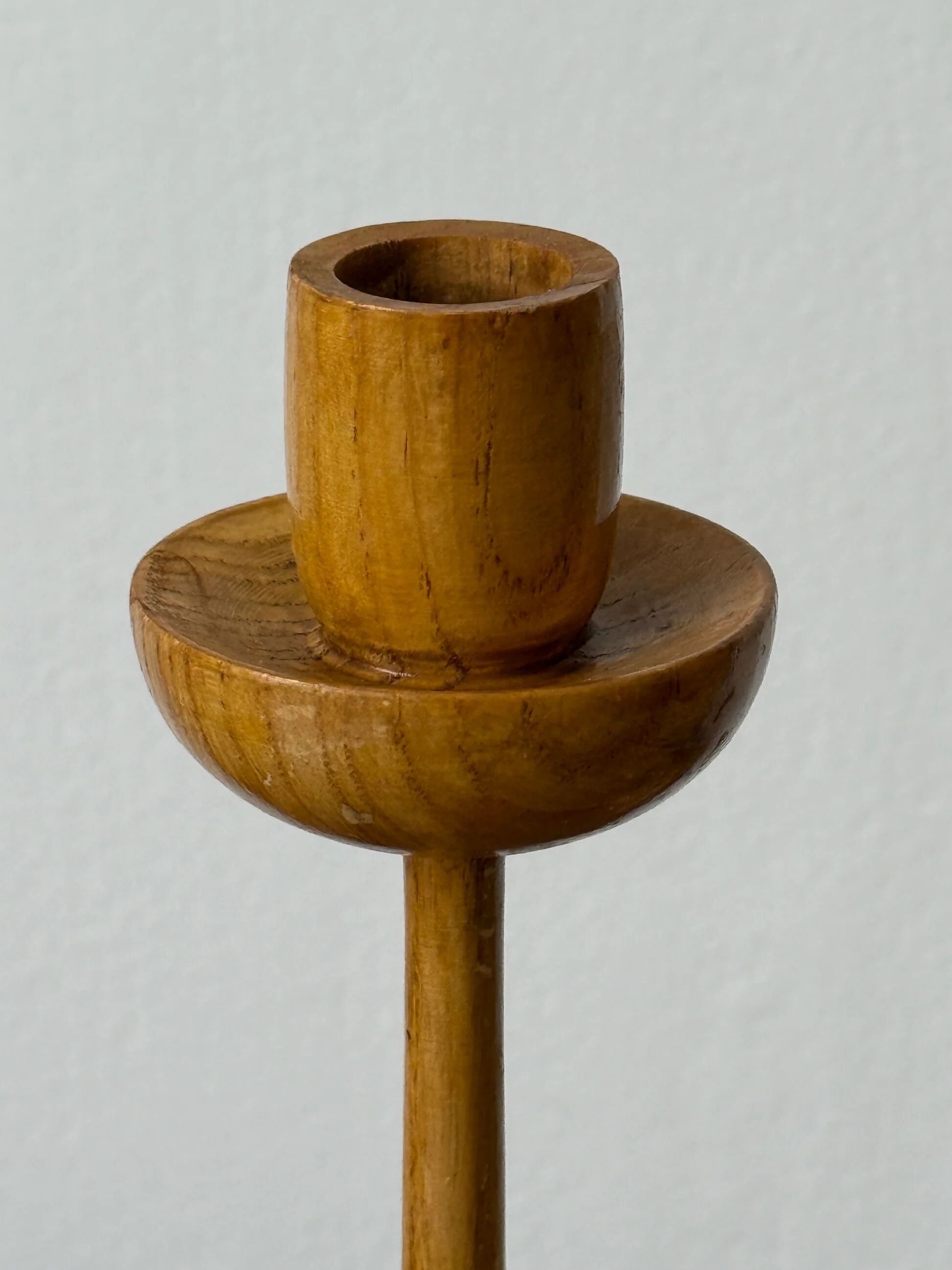 Pair of wooden candlesticks