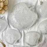 Vintage glass apple dessert set – 1 salad bowl + 5 bowls