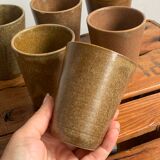 6 verres gobelets grès Digoin