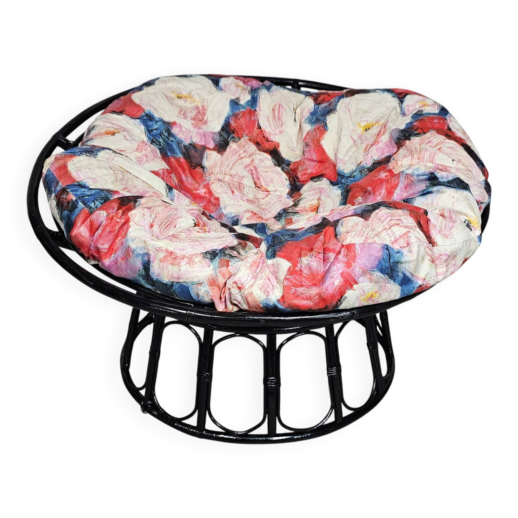 Papasan rattan lounge chair 1970s