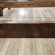 Pair of Art Decò single beds in mahogany and pink maple, 1940