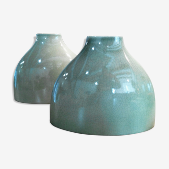 Duo of celadon vases