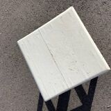 Tabouret carré en bois blanc
